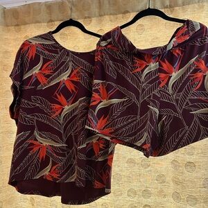 Fighting Eel Bird of Paradise Floral Print Women's Shorts in modal fabric